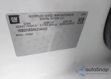 2016 GMC Sierra 3500Hd from USA, damaged, VIN 1GD22VEG6GZ346903